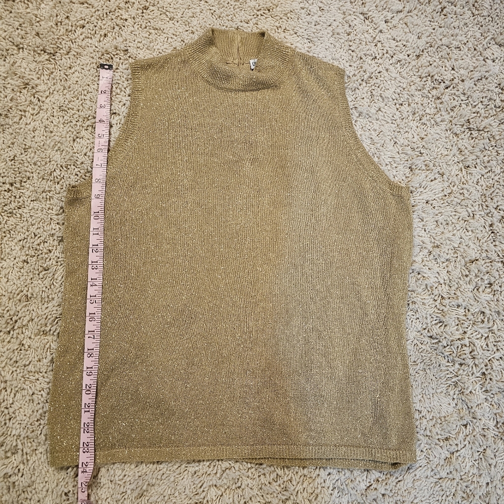 Gold Sleeveless Mock-neck Top